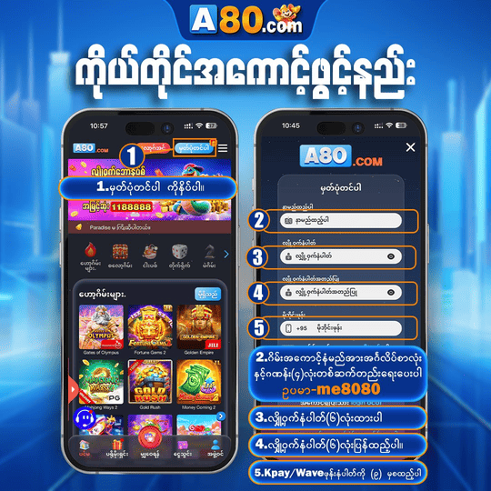 a80 အကောင့်ဖွင့်နည်း